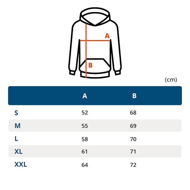 stellarhoodie280gsm803568u size chart