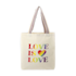 PDP - rainbowrecycled6ozcottonconventiontote square grey background