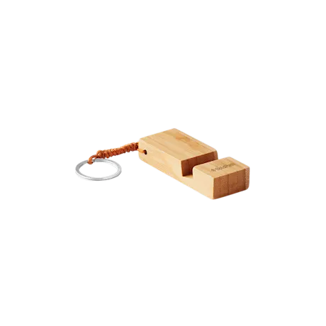 Bamboo Key Ring and Smartphone Stand