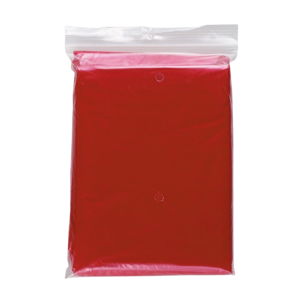 ICON - foldableraincoatinpolybag red