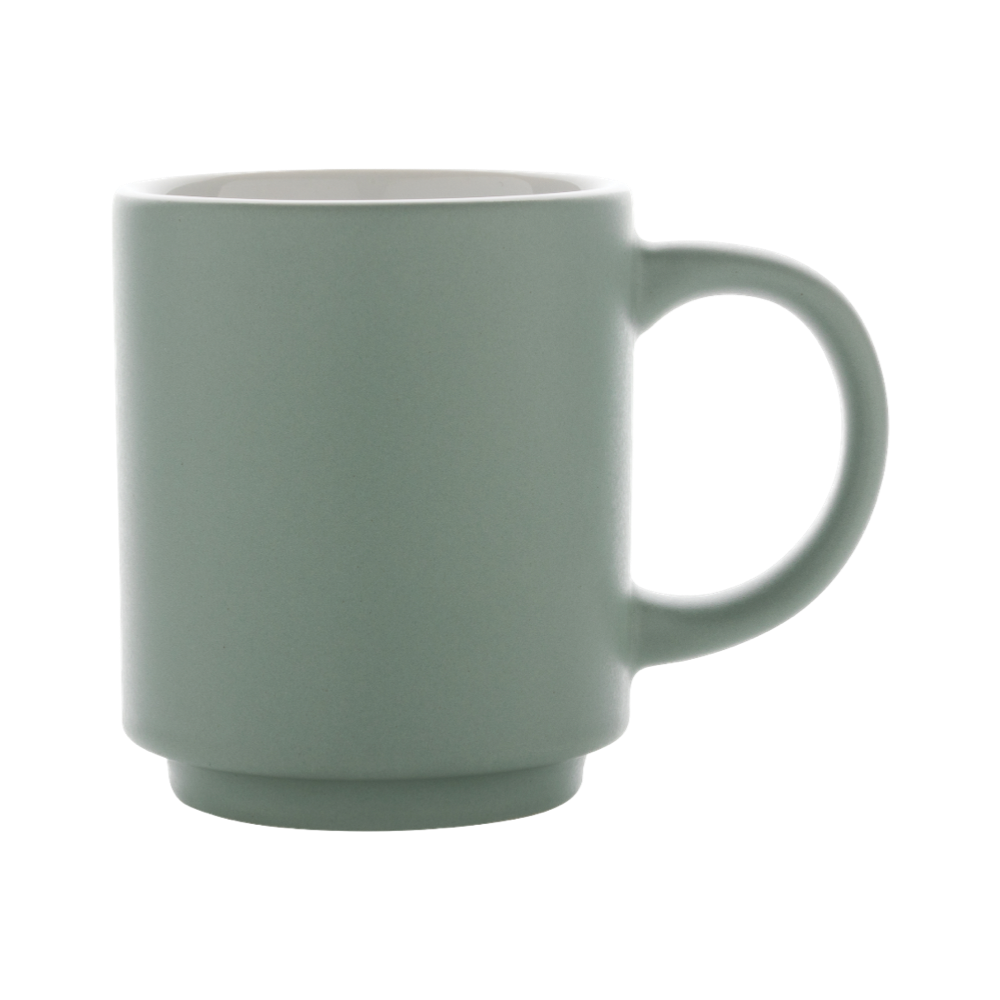 Ceramic stackable mug green