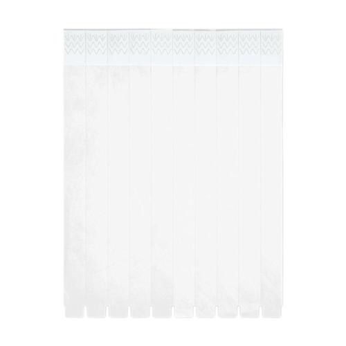 ICON - tyvekonesheetof10wristbands white