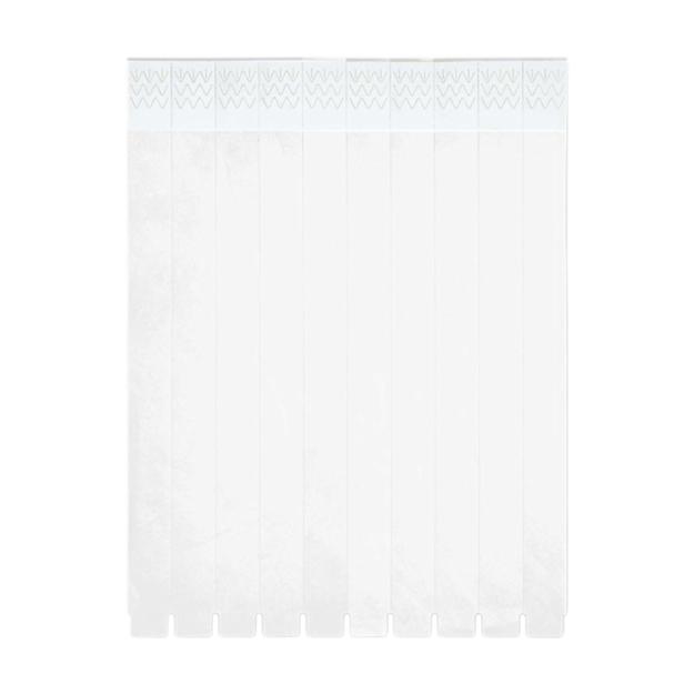 ICON - tyvekonesheetof10wristbands white