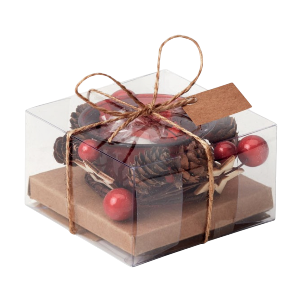 Portacandele Natalizio in Vetro