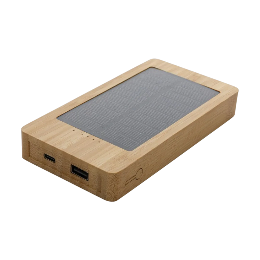 PDP - sunwick10000mahbamboosolarpowerbank square #F8F8F8 background
