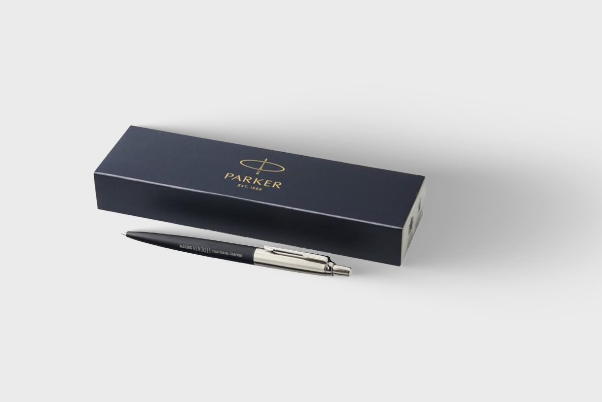 Engraved Parker Jotter Bond Street ballpoint pen with branded gift box
