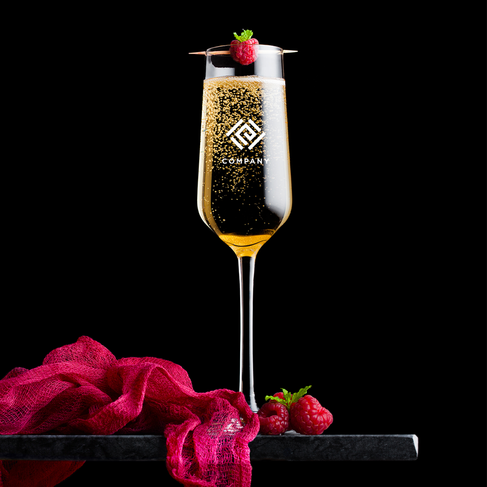 Flûte à champagne en verre personnalisée