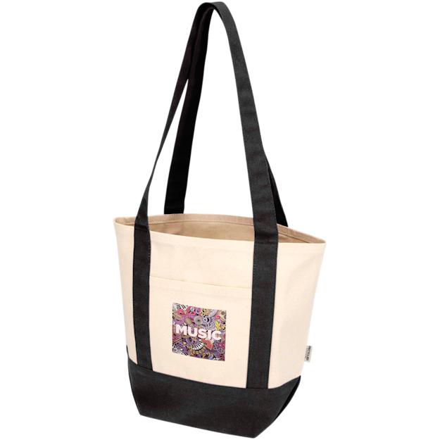 COLOR ICON - sam320gmgrsrecycledminicottontotebag - Black Natural