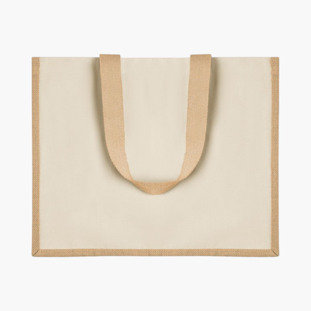 PDP - campodefiorijuteandcanvasshoppingbag square #F8F8F8 background