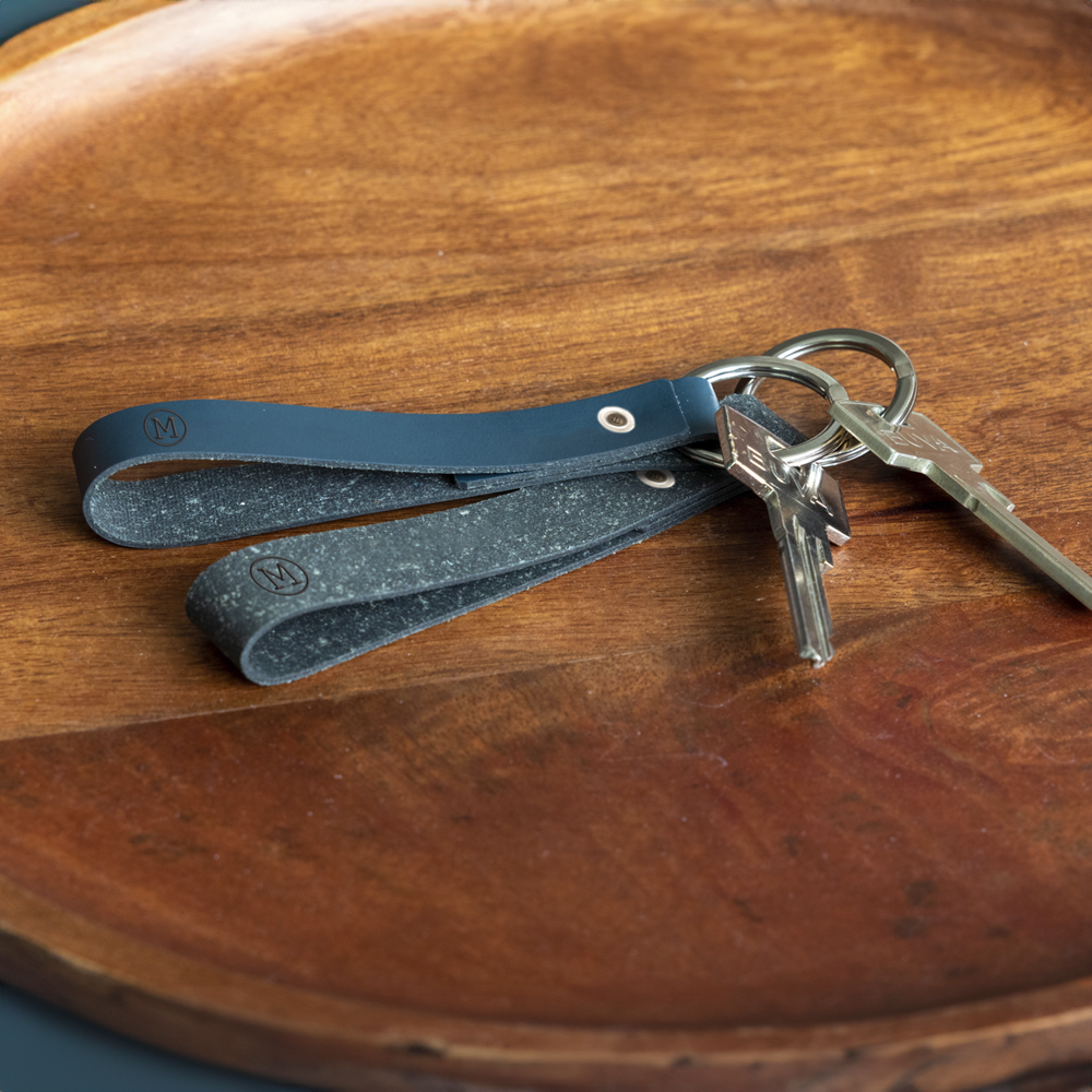 204. recycleddenimroundkeyring Photo 4