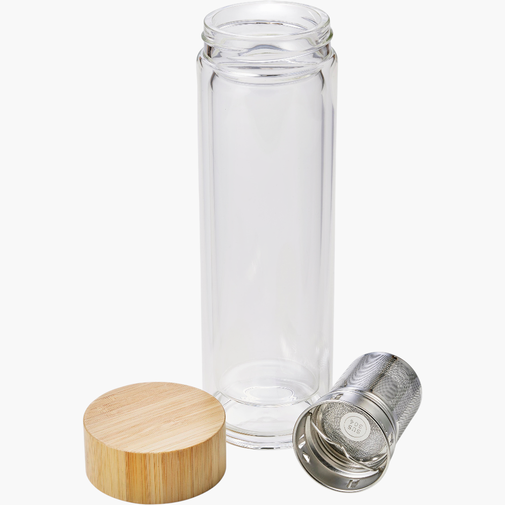 PDP - bambooandglassdoublewalledbottlevicente square #F8F8F8 background