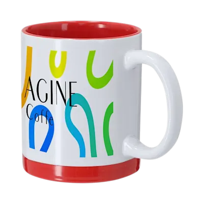 Tazza in Ceramica con Interno e Base Colorati