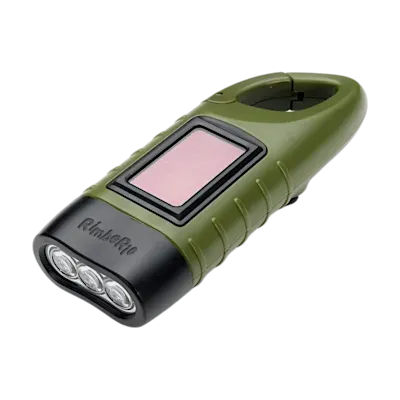 Recycled Plastic Solar Dynamo Flashlight with Carabiner