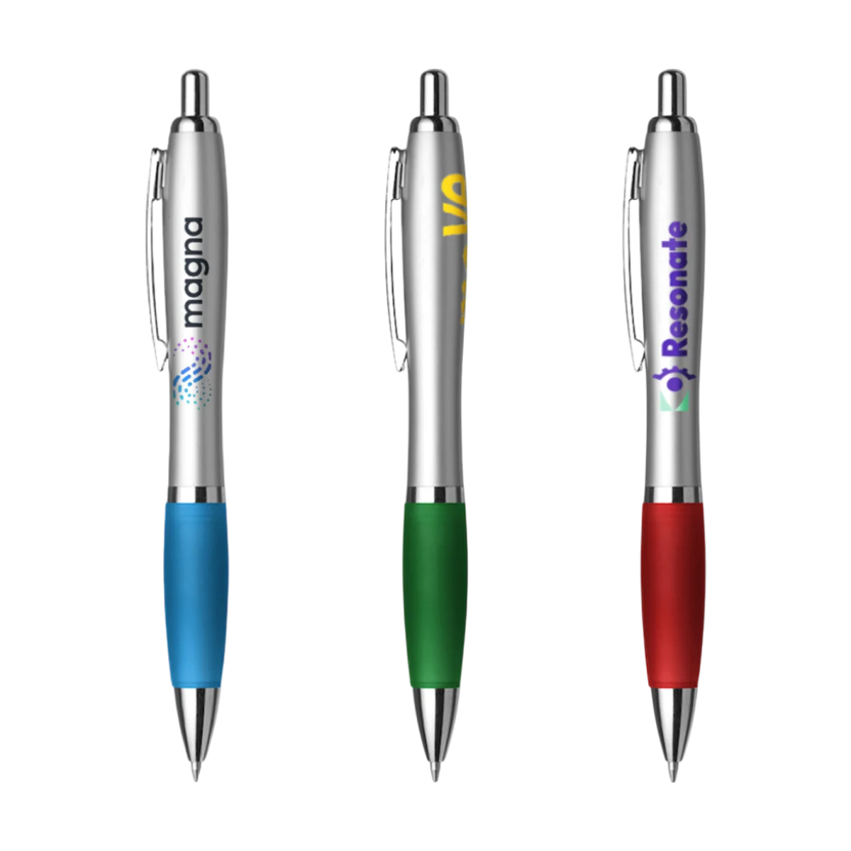 Nash ballpoint silver with coloured grip main image