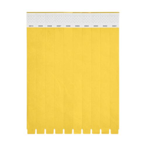 ICON - tyvekonesheetof10wristbands yellow