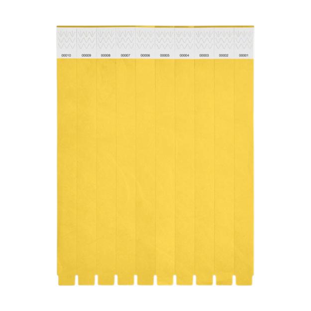 ICON - tyvekonesheetof10wristbands yellow
