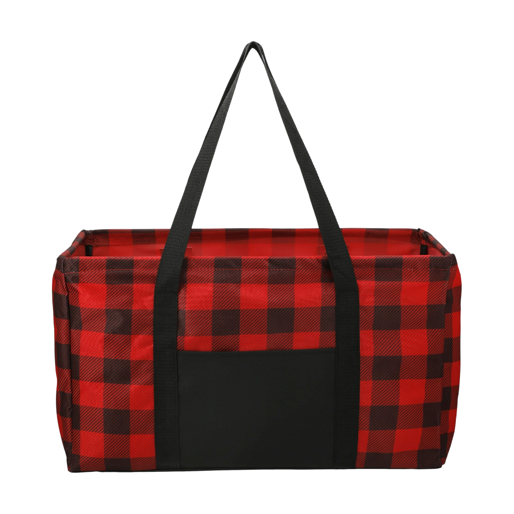 ICON - buffaloplaidutilitytote red_black
