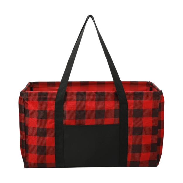 ICON - buffaloplaidutilitytote red_black