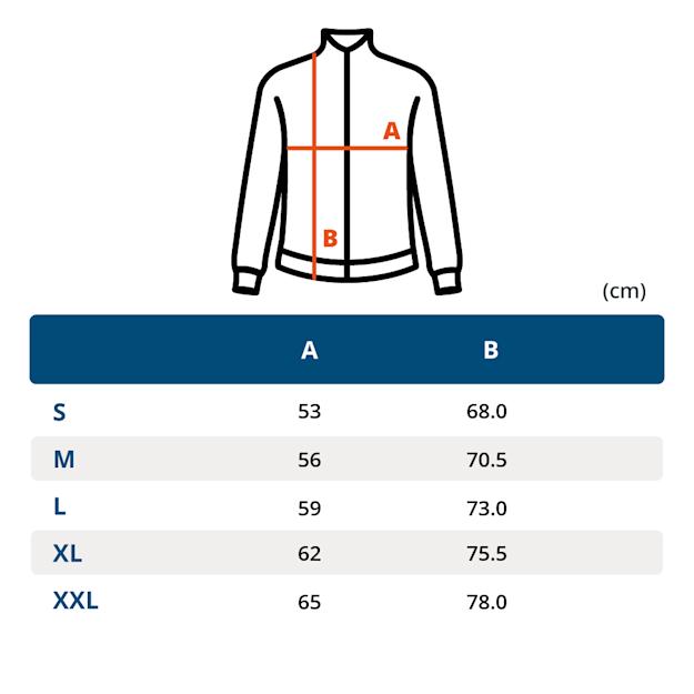 russelfullzip size chart