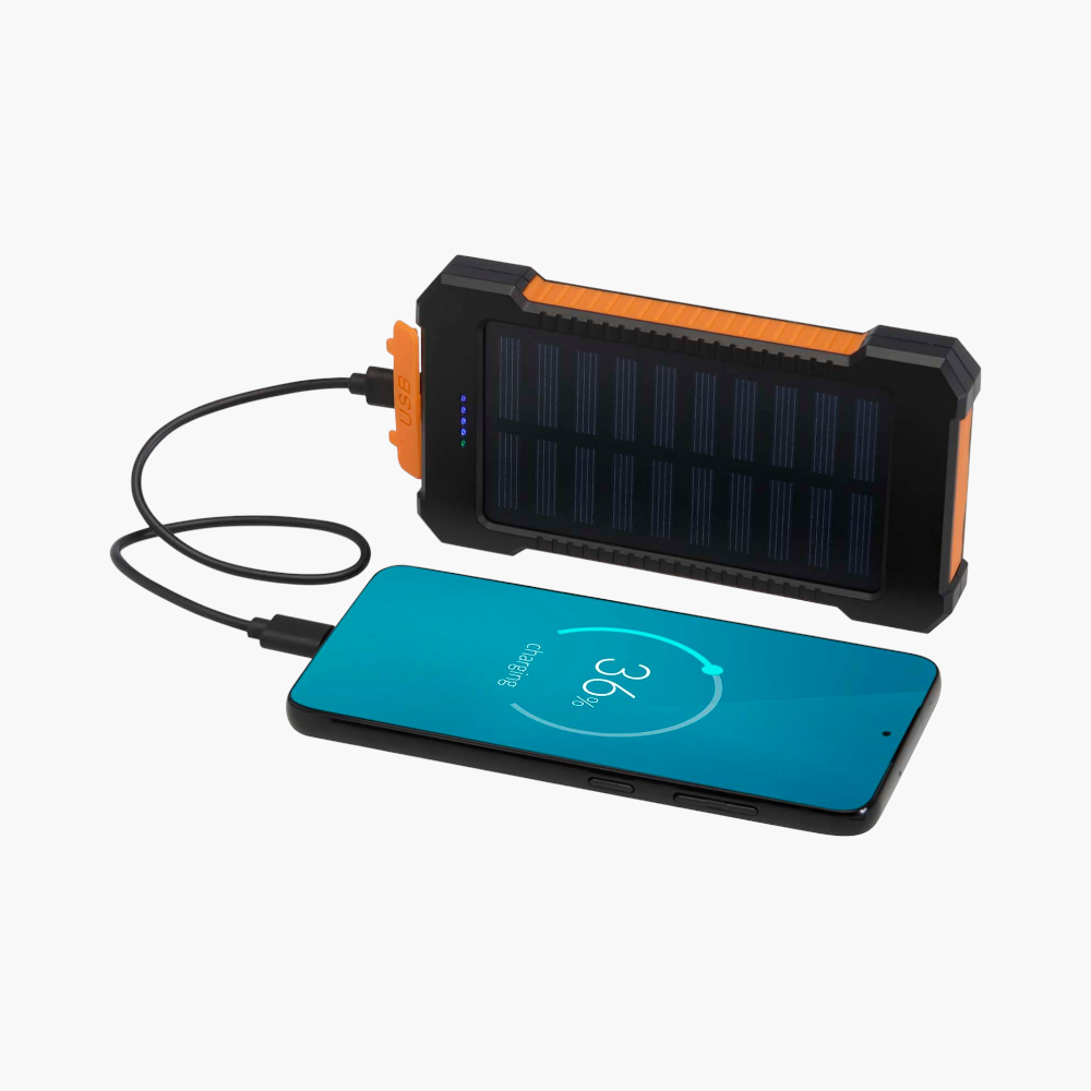 PDP - altair5000mah10wsolarpowerbankwithbuiltintorch square #F8F8F8 background