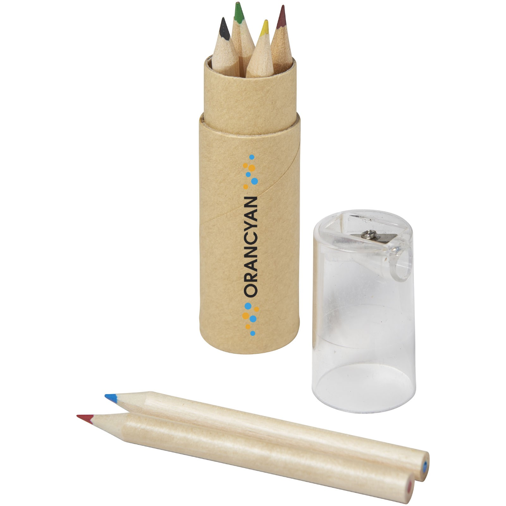 Set de 6 crayons de couleur en bois naturel