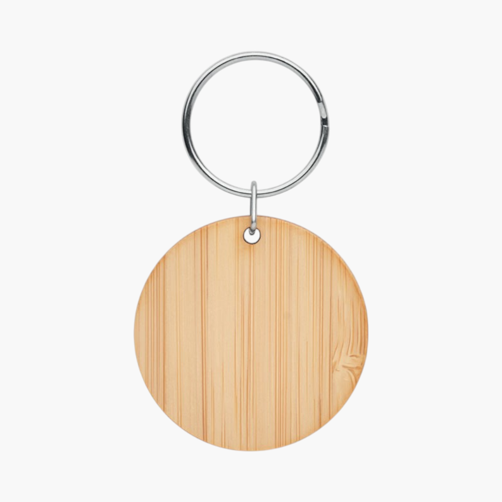PDP - roundbooroundbambookeyring square #F8F8F8 background