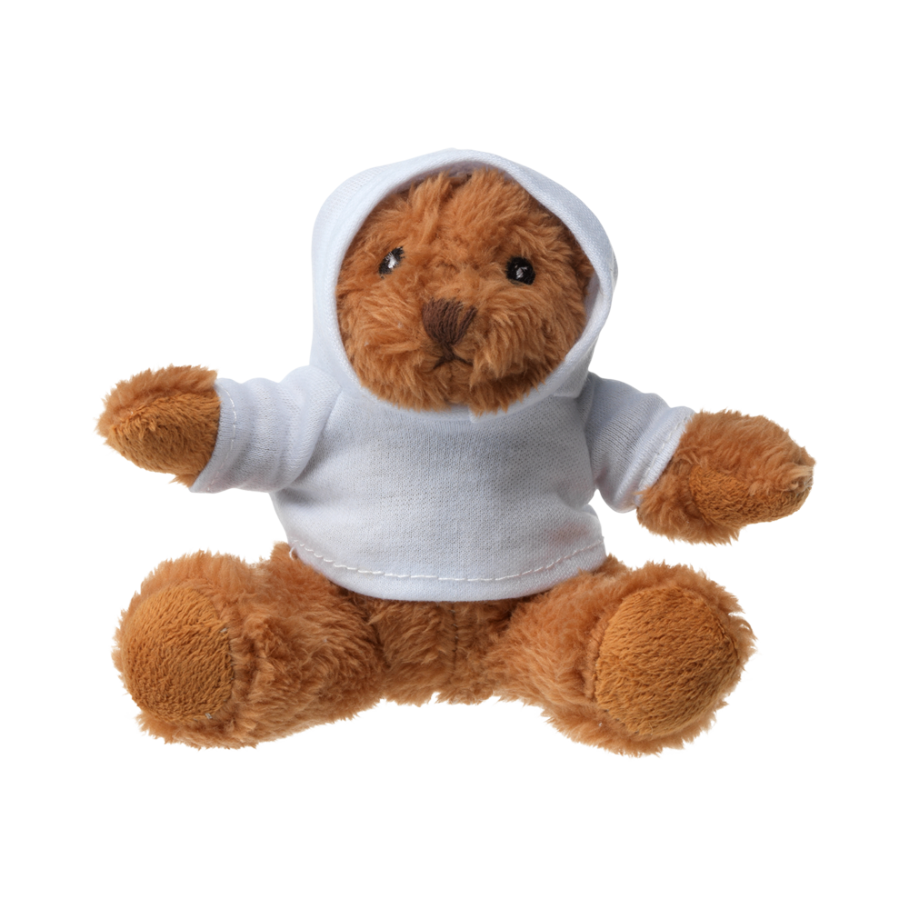 hoodedbearbearcuddletoy white