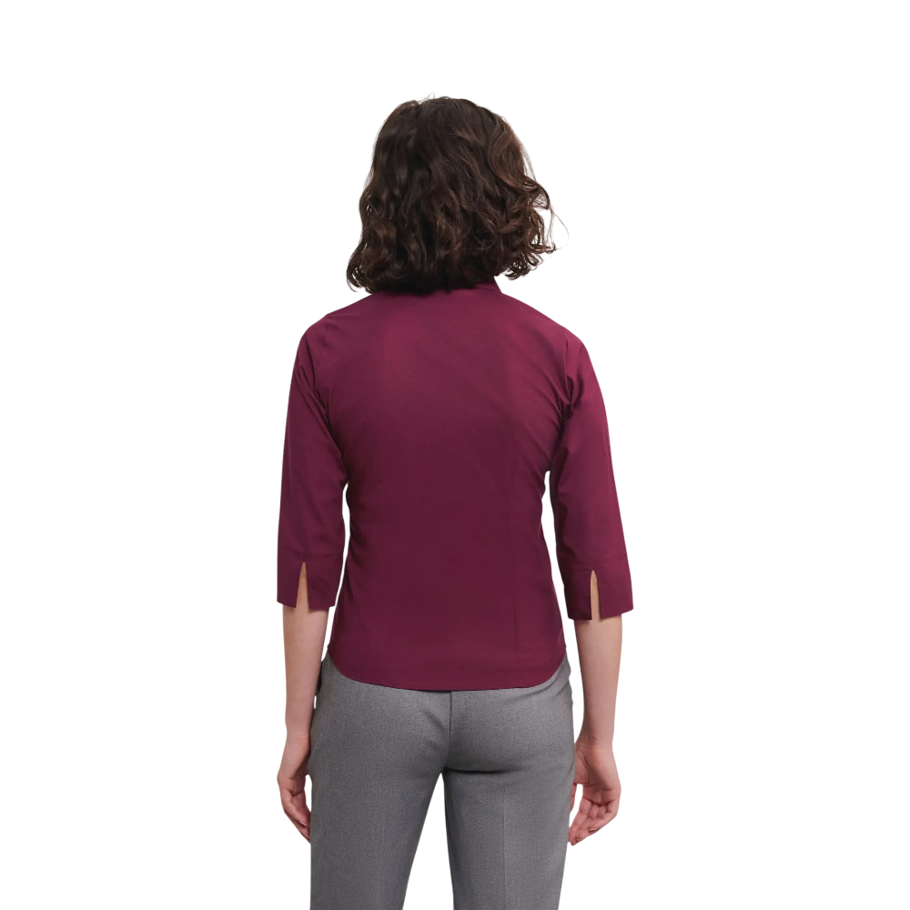 russellladiesslfittedstretchshirt - back
