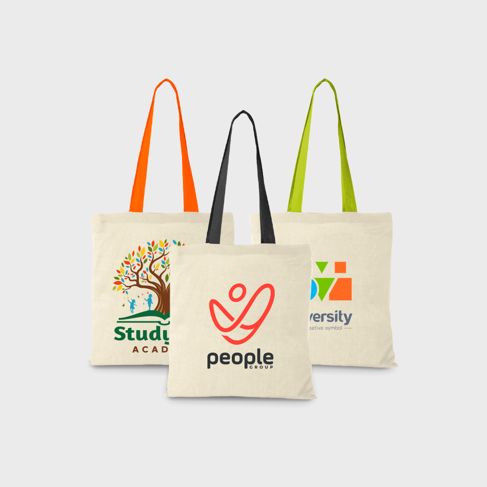 m² cotton tote bag coloured handles PDP