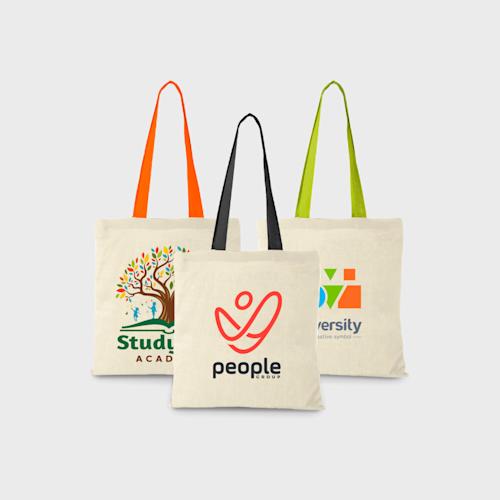 m² cotton tote bag coloured handles PDP