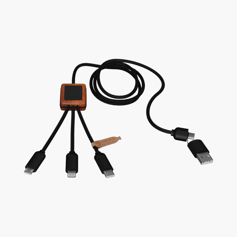 PDP - scxdesignc3840w5in1rpetlightuplogochargingcablewithsquaredwoodencasing square #F8F8F8 background