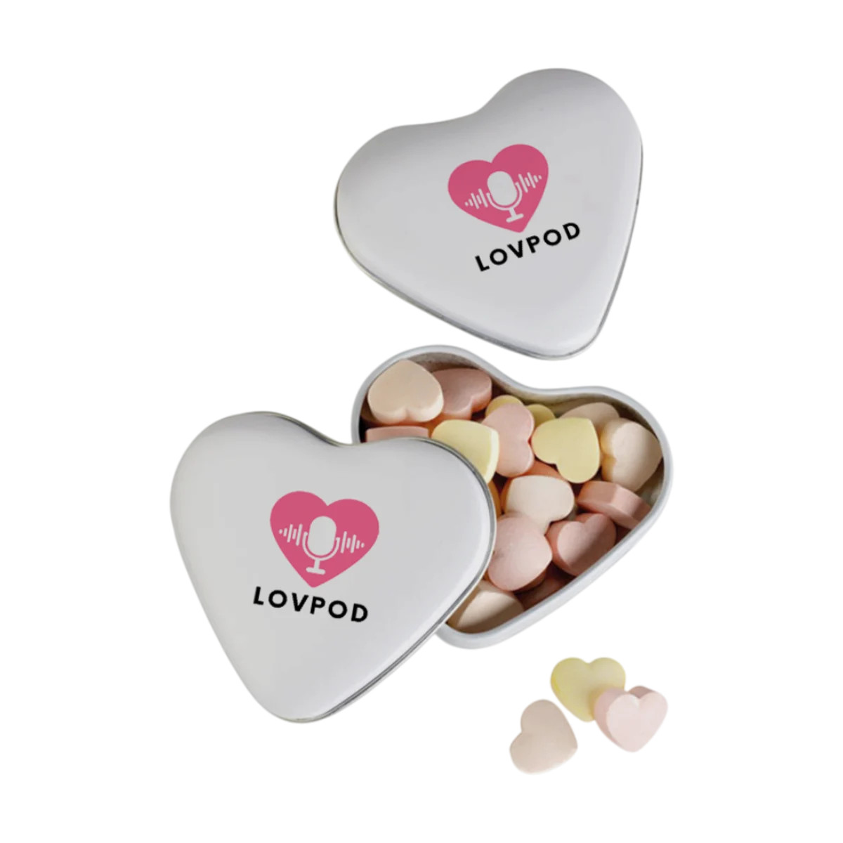 Heart-shaped Tin with Candy Hearts main image
