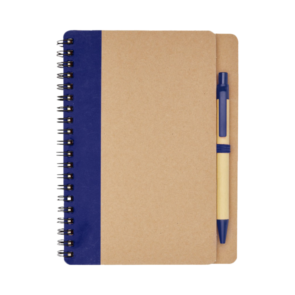 Priestly recycled notebook with pen blue