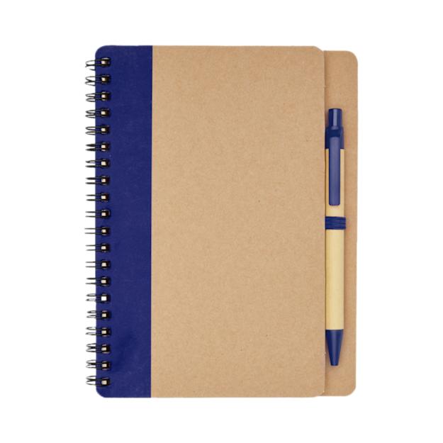 Priestly recycled notebook with pen blue