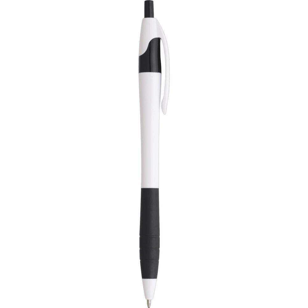 cougarrubbergripballpointpen white w black trim