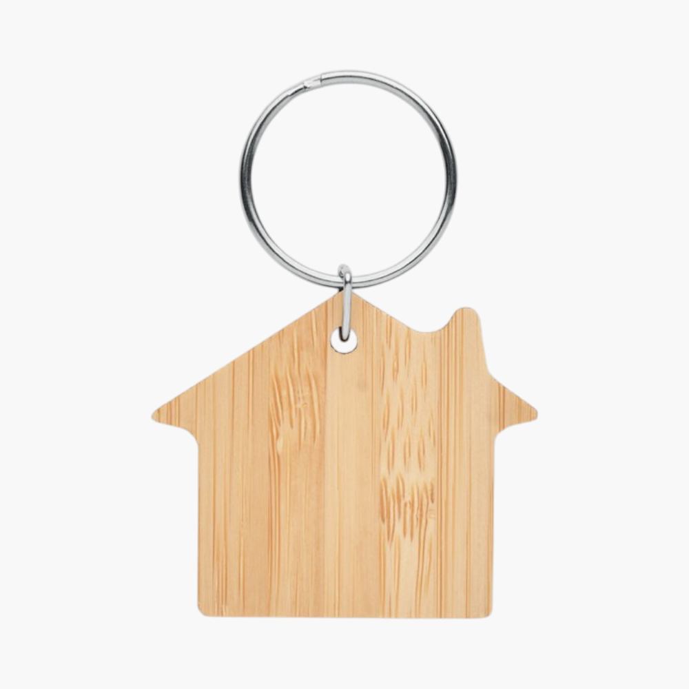 PDP - houseboohouseshapedbambookeyring square #F8F8F8 background