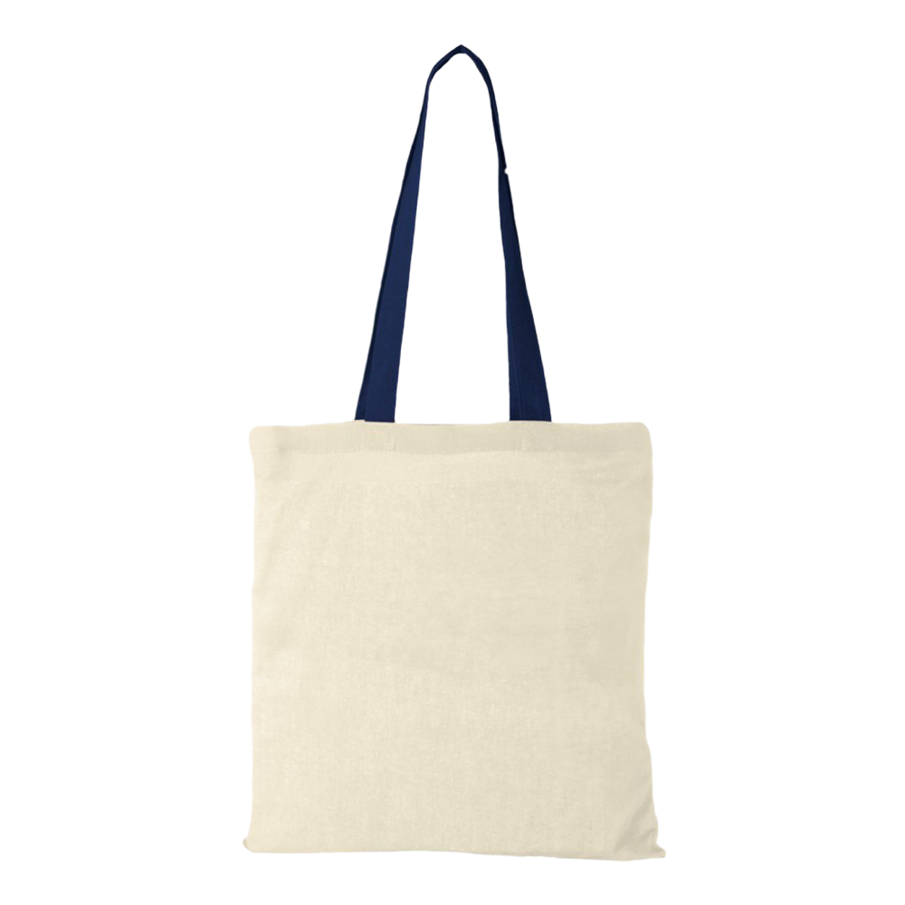 m² cotton tote bag coloured handles navy
