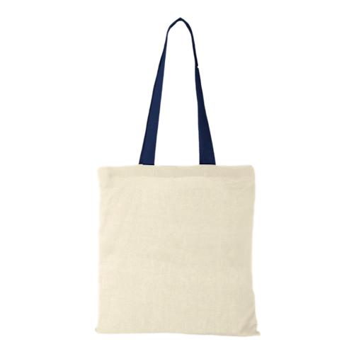 m² cotton tote bag coloured handles navy