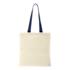 m² cotton tote bag coloured handles navy