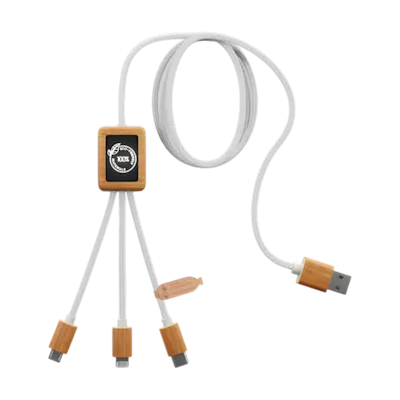 3-in-1 rPET Light-Up Logo Charging Cable