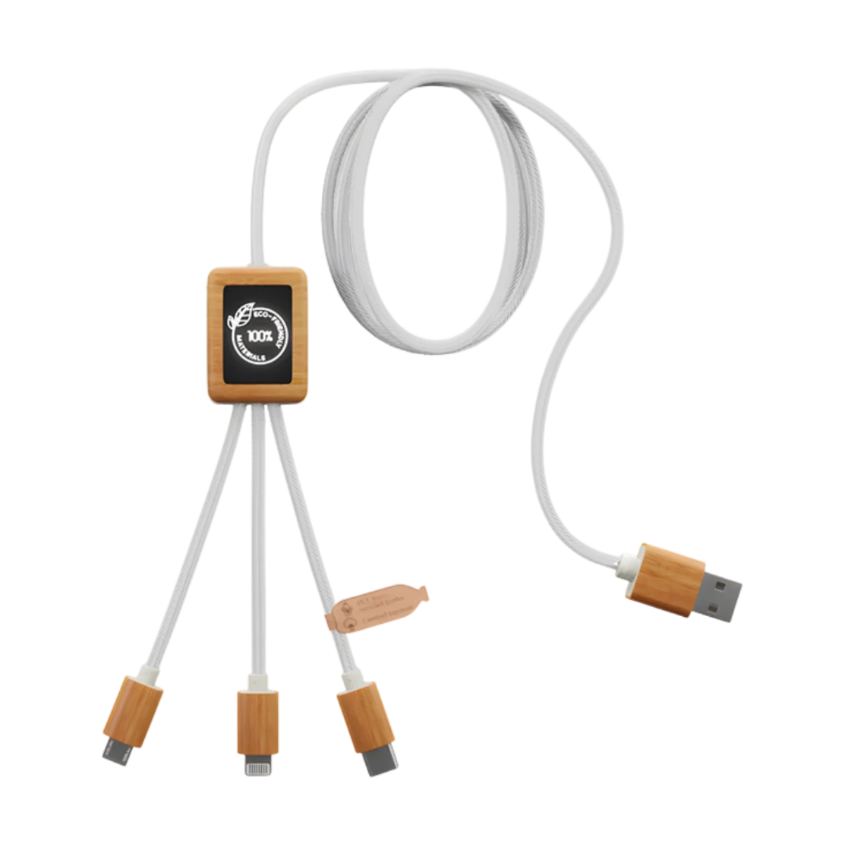 3-in-1 rPET Light-Up Logo Charging Cable main image