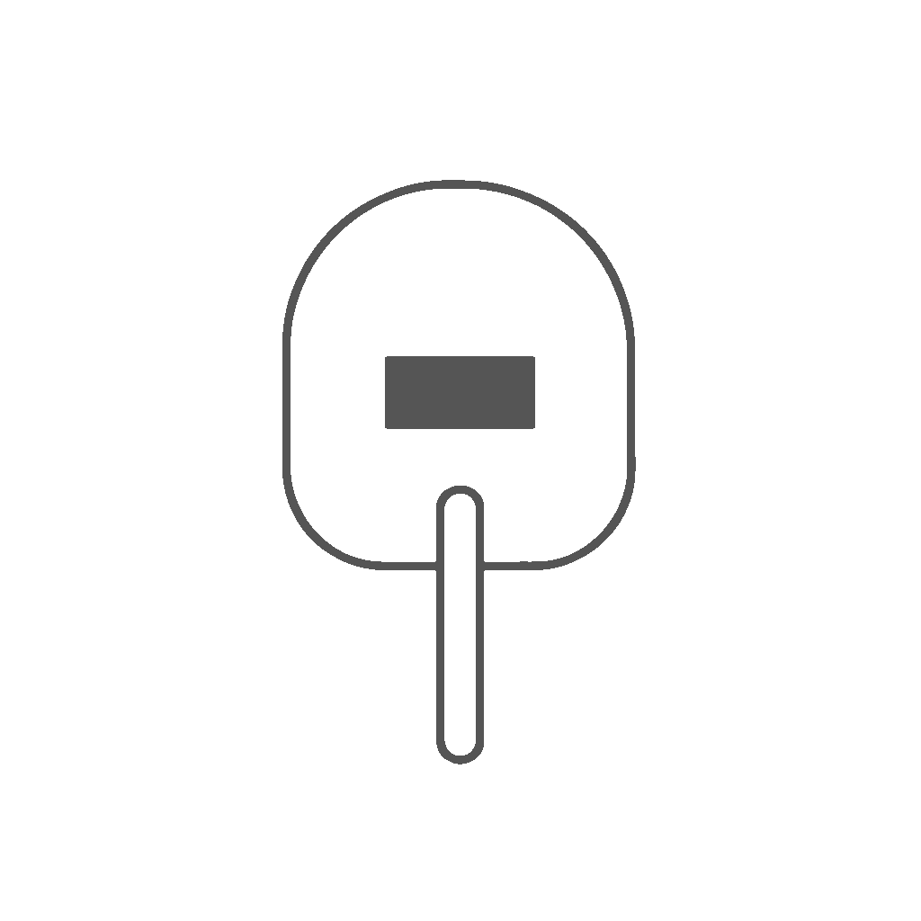80 x 40 mm - Aan de voorkant van elk racket