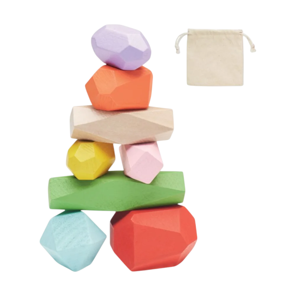 PDP - dolmen8stackingwoodrocksinpouch square #F8F8F8 background
