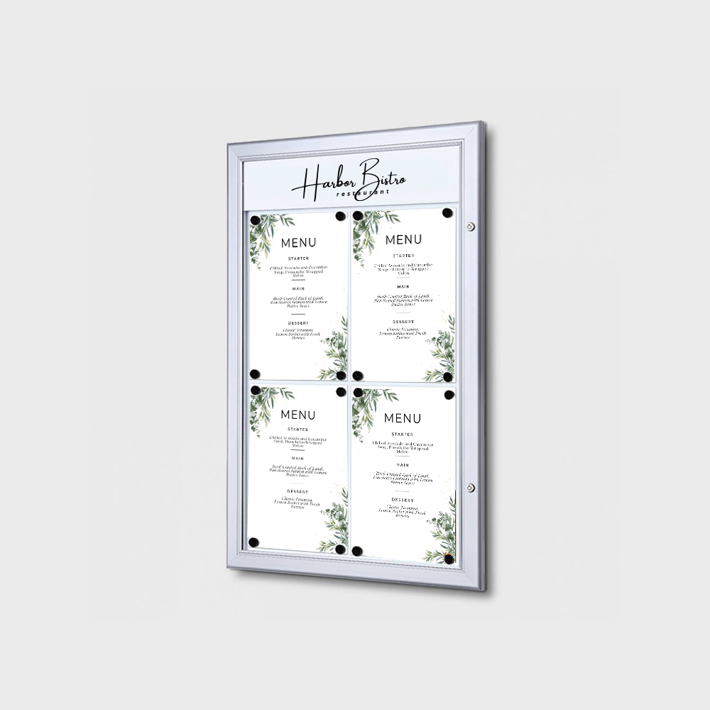 Bacheca menu esterna con pannello logo | HelloPrint