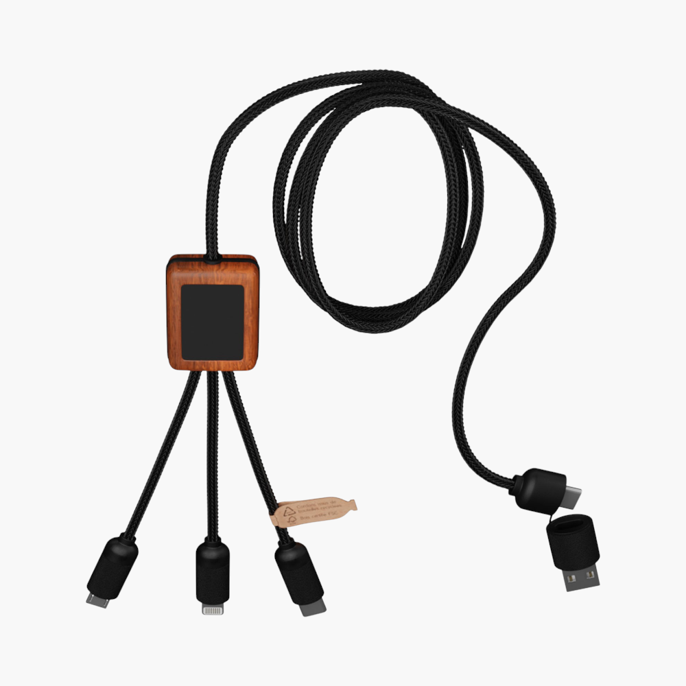 PDP - scxdesignc3840w5in1rpetlightuplogochargingcablewithsquaredwoodencasing square #F8F8F8 background