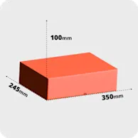 Inner dimensions: 350 x 245 x 100 mm