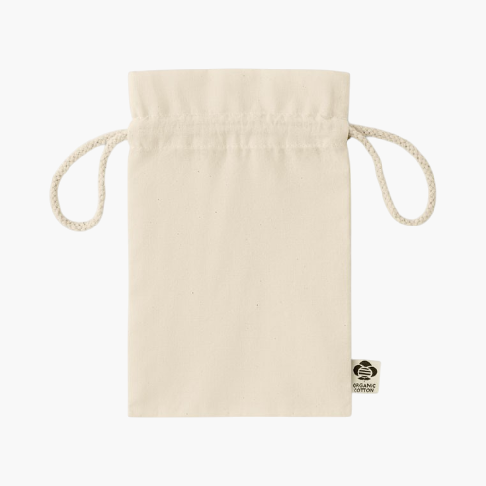 PDP - ambersmallsmallorganiccottongiftbag square #F8F8F8 background