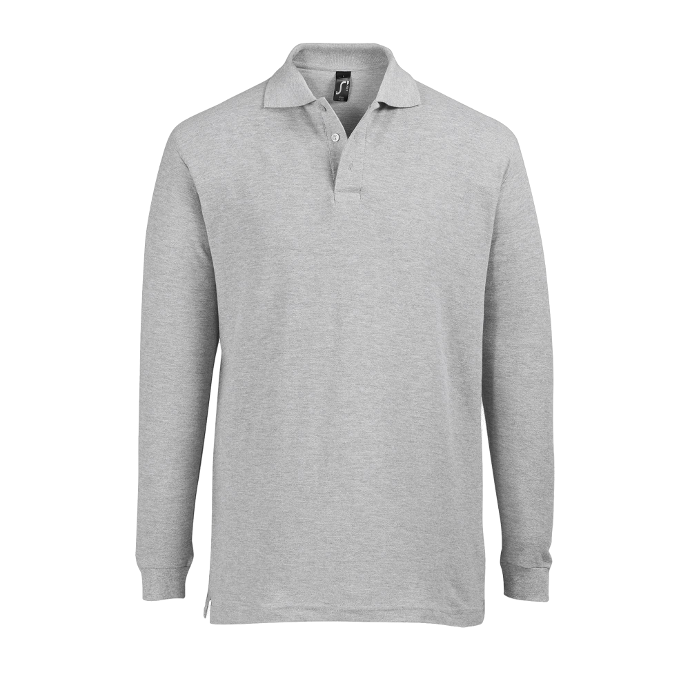 Sols Basic Long Sleeve Polo ICON grey melange