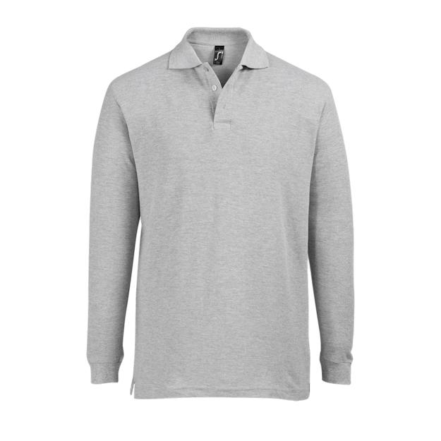Sols Basic Long Sleeve Polo ICON grey melange