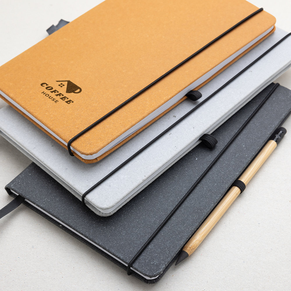 recycledleatherhardcovernotebooka5 setting2